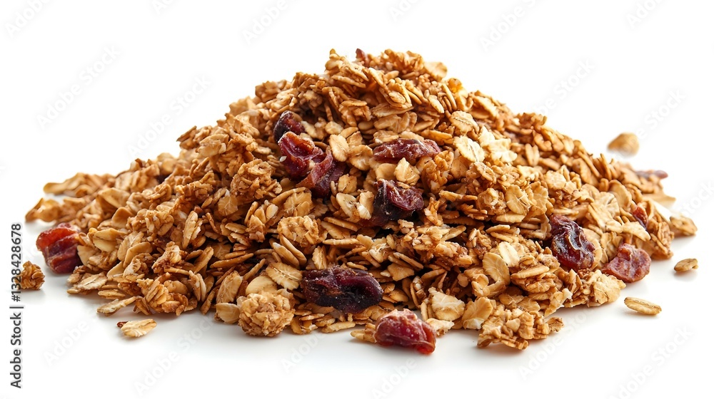 Granola heap isolated on white background Granola heap isolated on white background