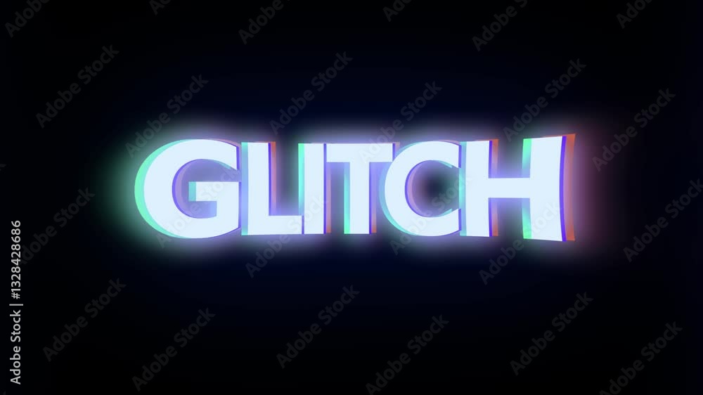 Glitch text animation.Spectacular glitch effect with various kinds of interference.Black background Glitch text animation.Spectacular glitch effect with various kinds of interference.Black background