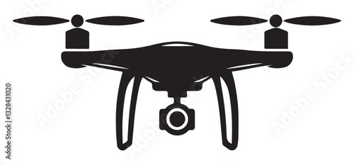 Drone Silhouette Illustration Modern Technology Aerial Photography Surveillance Device