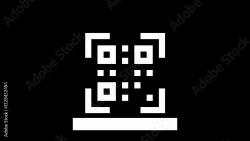 QR code scanning animation. Animated payment by mobile phone on white background 