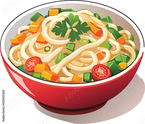 asian Miso Udon Noodles japanese Vegetarian gourmet street food