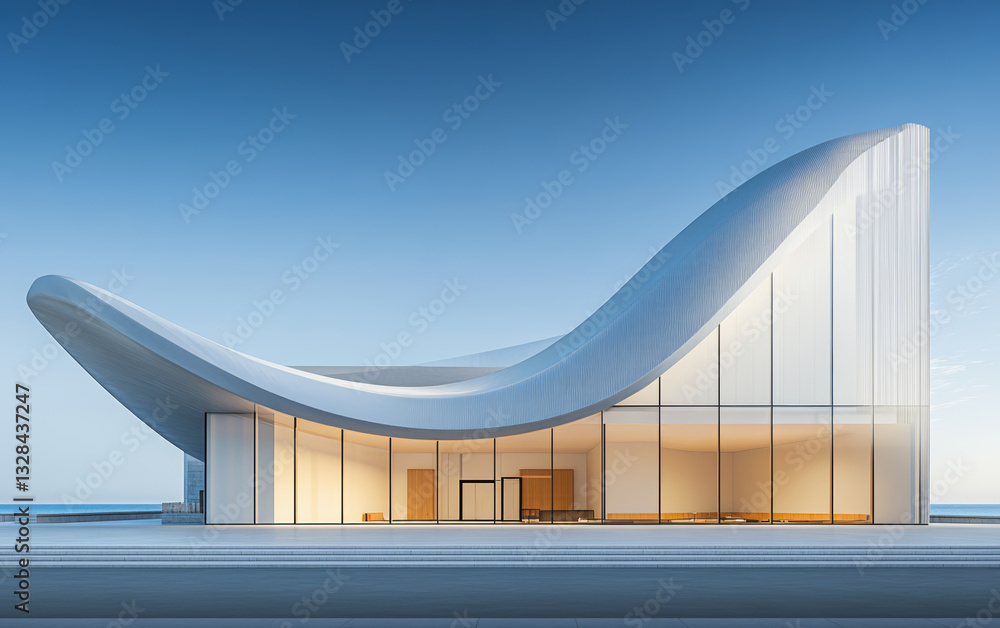 Obraz premium Minimalist modern art building space structure 