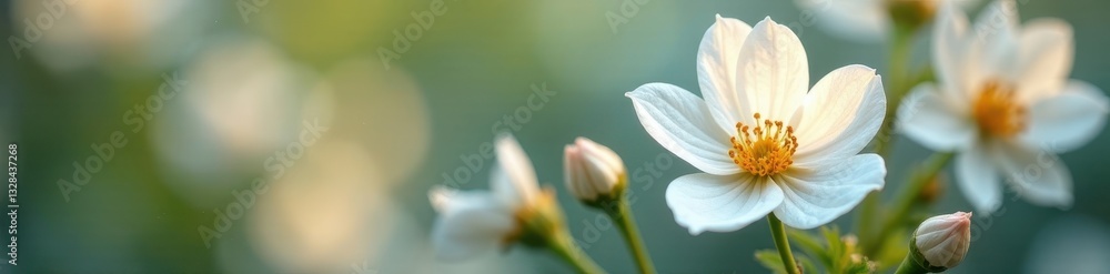 Crisp white blooms, subtle shadows, refined floral composition, simple, nature Crisp white blooms, subtle shadows, refined floral composition, simple, nature