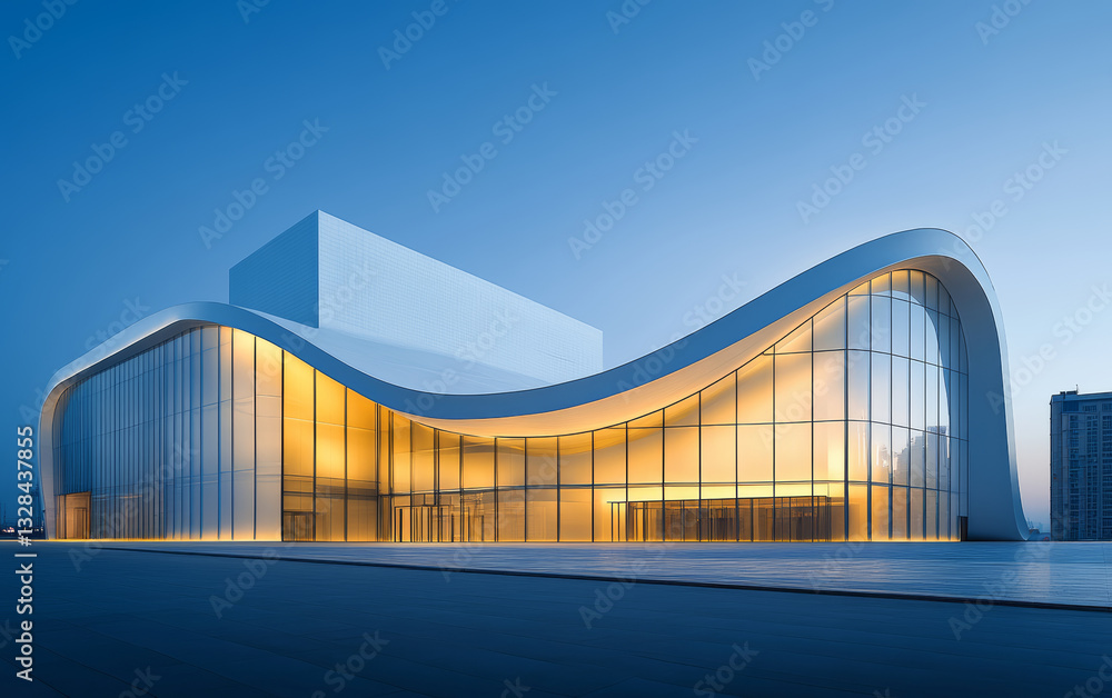 Fototapeta premium Minimalist modern art building space structure 
