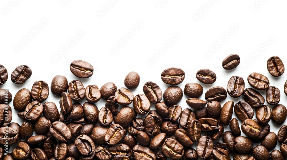 Fototapeta premium Roasted coffee beans on white background