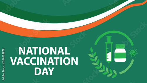 National Vaccination day in India web vector banner design illustration