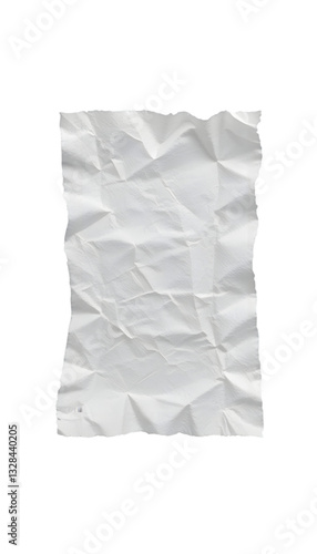 crumpled sheet of paper isolated