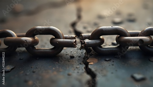 A symbolic image of a broken chain, representing the breaking down of prejudice and discrimination