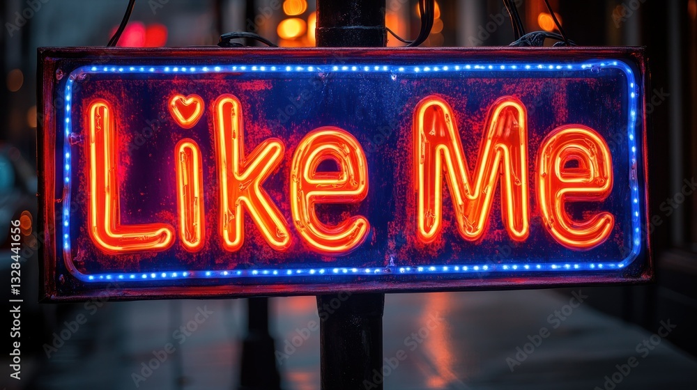 Neon sign, street, vibrant, appealing Neon sign, street, vibrant, appealing