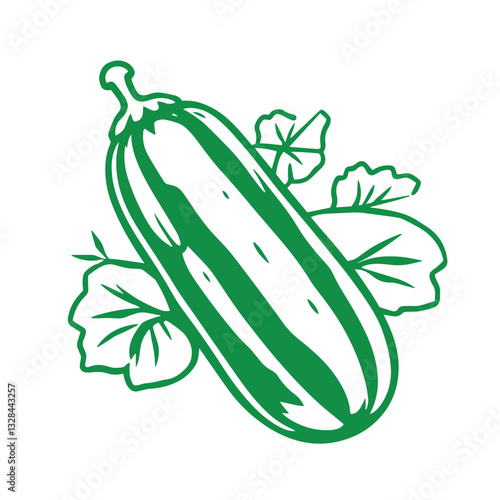 cucumber vegetable vector logo isolated color illustration and outline.