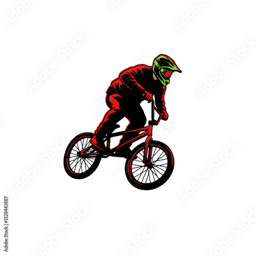 BMX Rider Jumping Cartoon Character