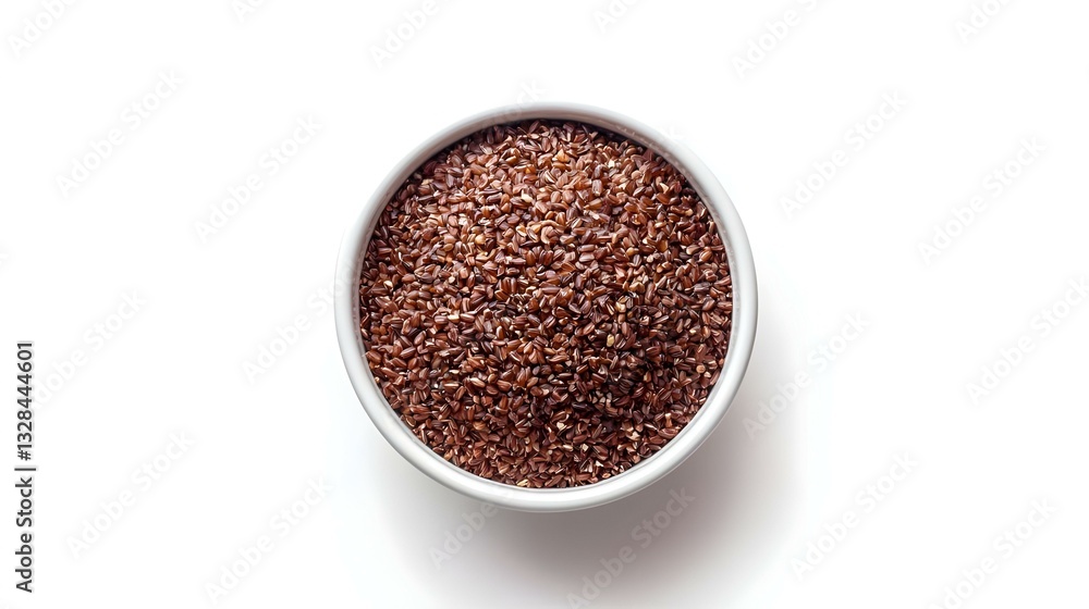 Brown Rice Flakes in a bowl on a white Brown Rice Flakes in a bowl on a white