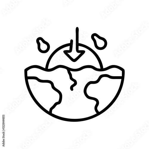Terraforming planetary surface transformation line art icon