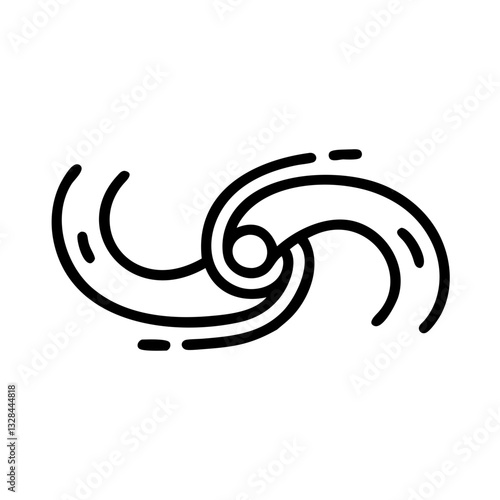 Wormhole bending space-time line art icon