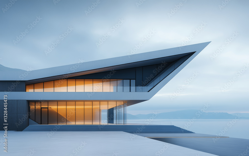 Fototapeta premium Minimalist modern architecture and spatial structure