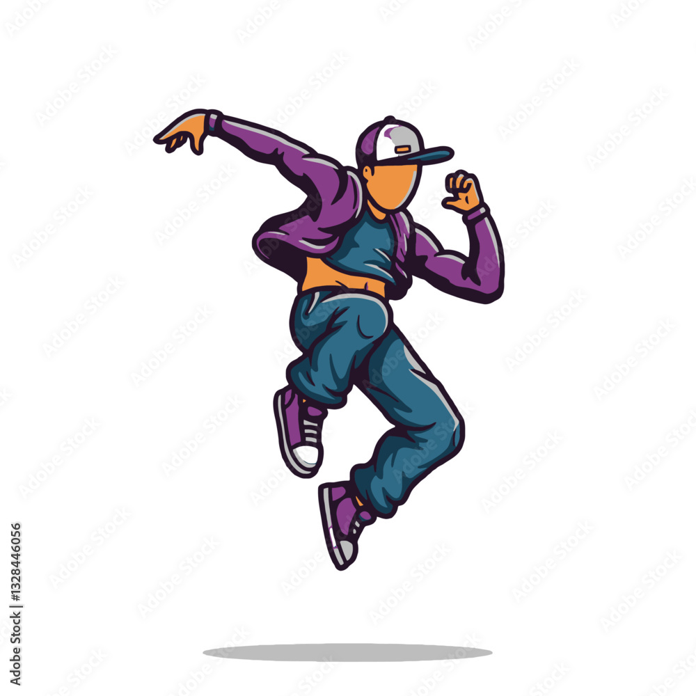 Hip Hop Dancer Cartoon Illustration Hip Hop Dancer Cartoon Illustration