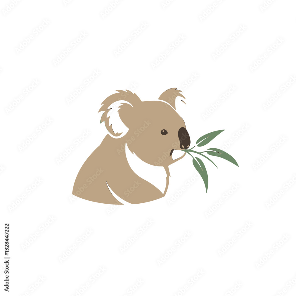 Fototapeta premium Koala eating eucalyptus logo