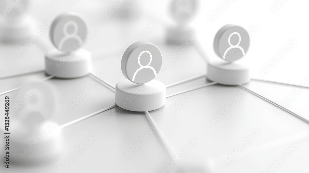 Obraz premium A diverse group of people united on bright white surface, symbol of collaboration and progress