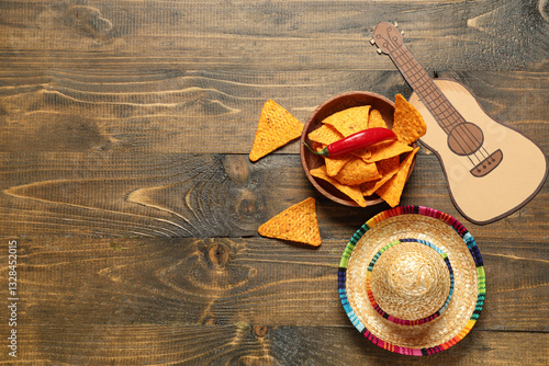 Mexican sombrero with nacho...