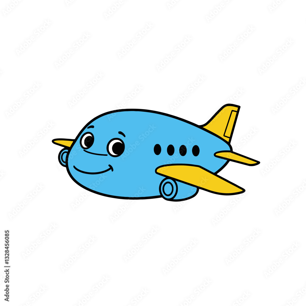 Smiling Cartoon Airplane Smiling Cartoon Airplane