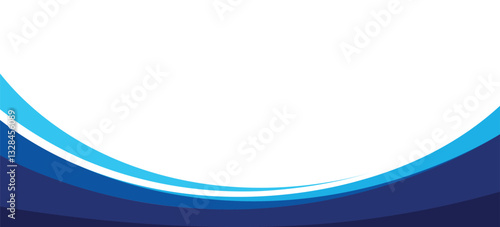 Abstract blue curved wave business style border background