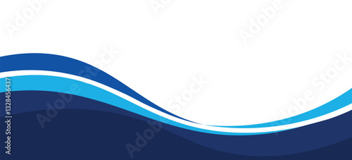 Abstract blue waves business style border business background decoration