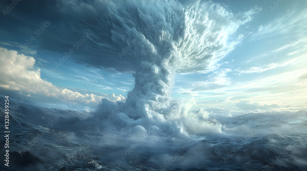 Fototapeta premium Dynamic Updraft: Illustrating Nature's Vertical Air Currents and Atmospheric Energy