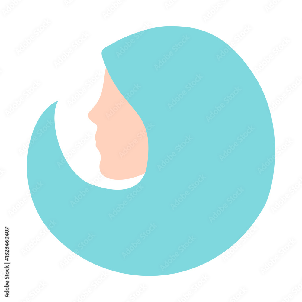 Woman Profile with Water Flow, World Water Day Illustration