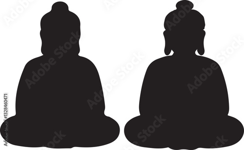 vector silhouette of a buddha