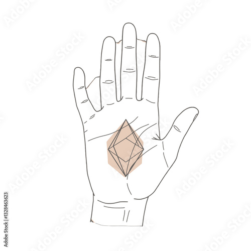 Mystic Hand with Crystal Geometry