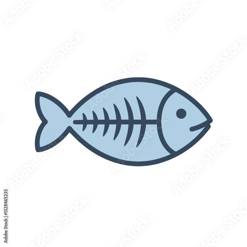 Fish Skeleton Minimal Logo Design