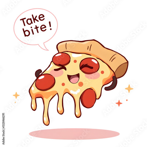 Delicious Cartoon Pizza Slice – Tasty Cheese and Toppings on Transparent Background