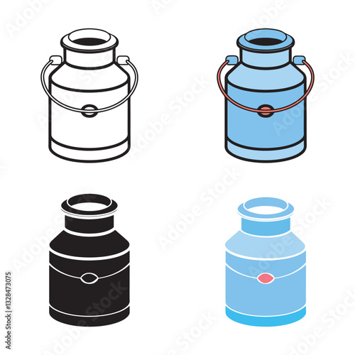 milk can vector set