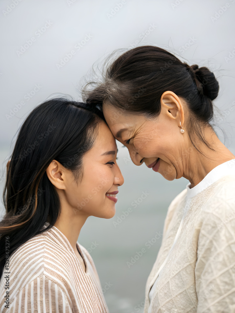 Mother and Daughter Sharing a Tender Moment Mother and Daughter Sharing a Tender Moment