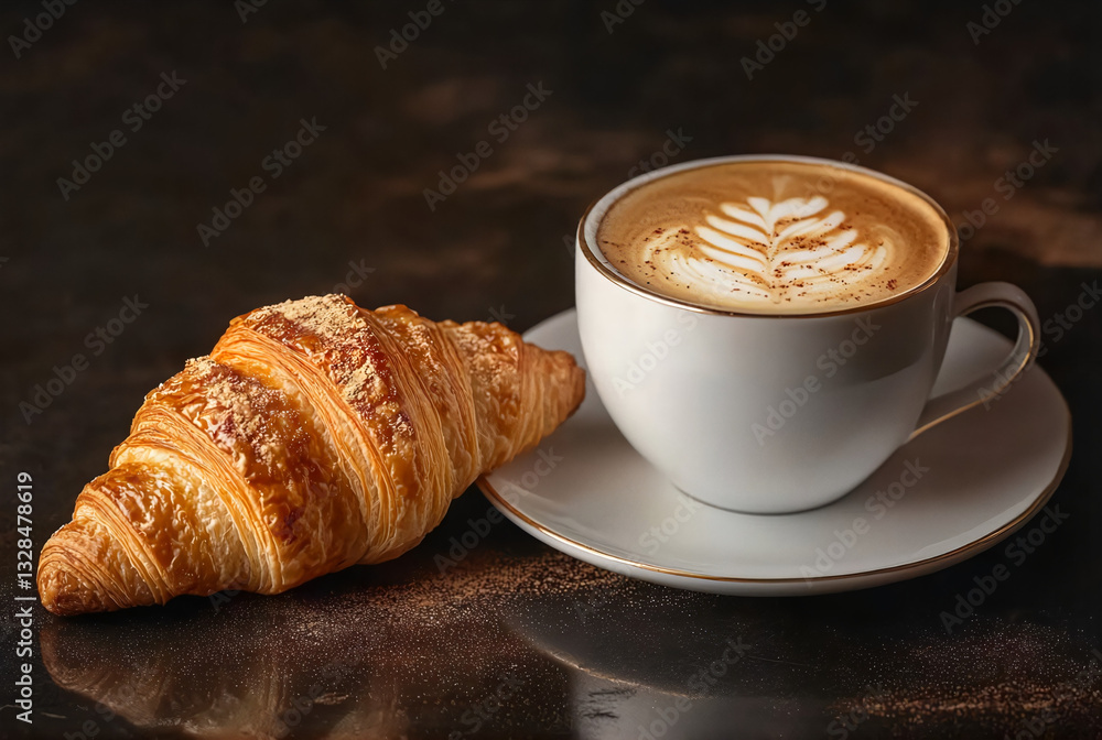 coffee and croissant coffee and croissant