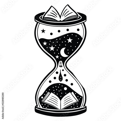 Book with magical vector illustration, Book Reader clipart design, books and mythical Art