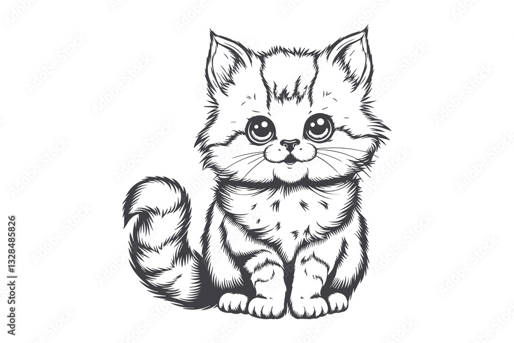 Obraz premium Cute Cats in Classic Black and White vector