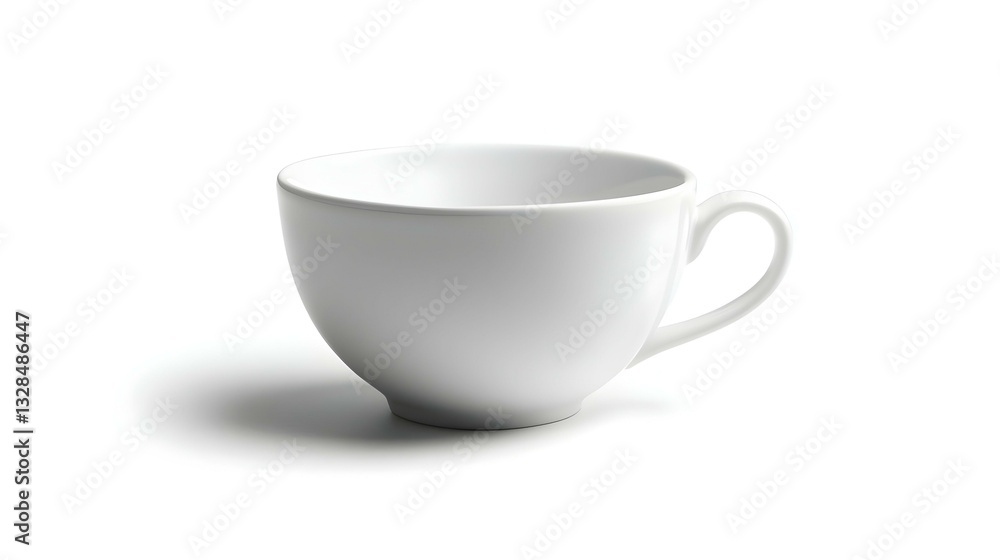 White ceramic tea cup with a minimalistic design White ceramic tea cup with a minimalistic design