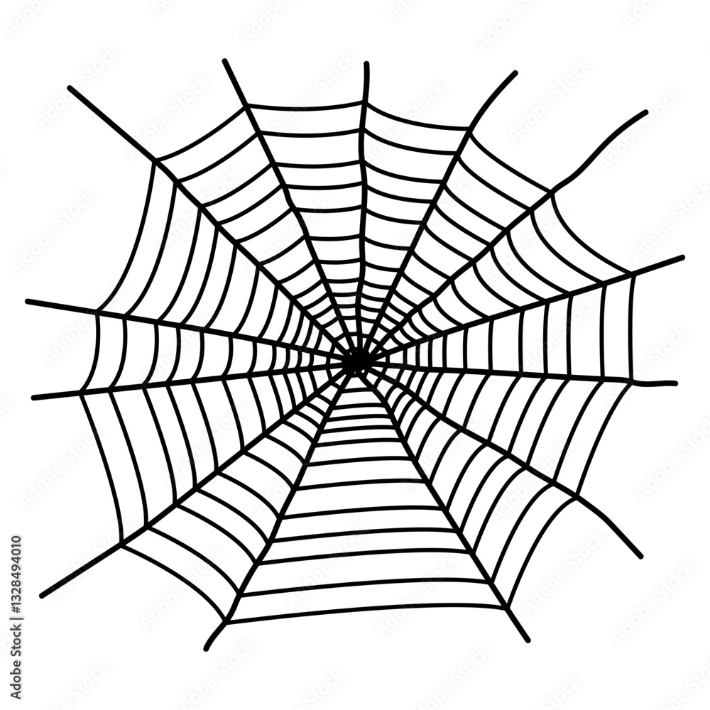 Fototapeta premium Spider web isolated on white background.