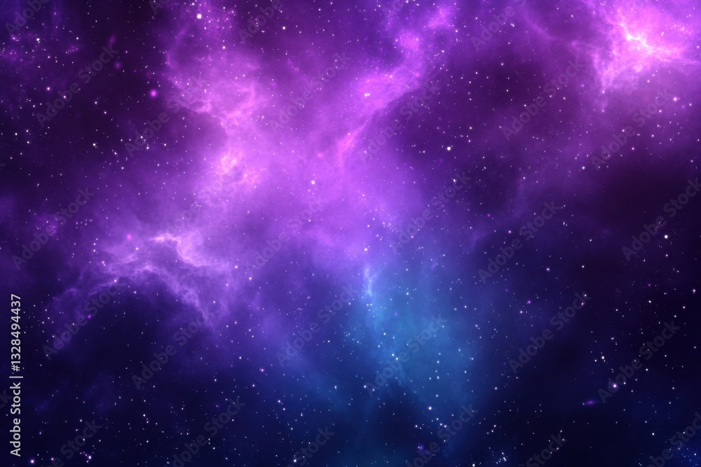 Obraz premium A cosmic purple and blue abstract gradient background. Featuring deep purples, blues, and hints of white