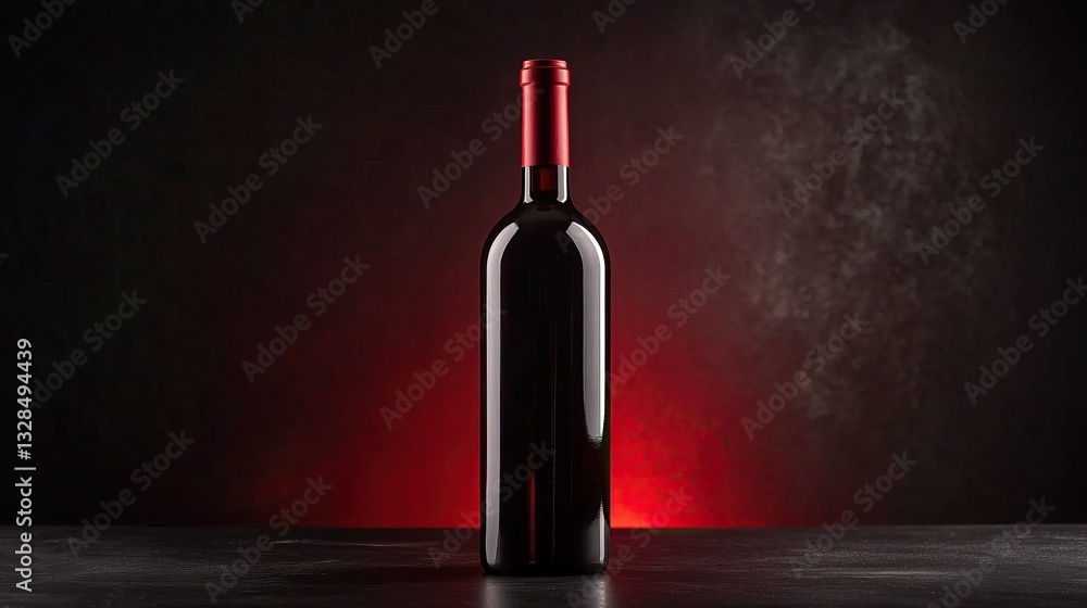Elegant red wine bottle on a dark background, perfect for showcasing sophistication and enhancing any dining experience. Elegant red wine bottle on a dark background, perfect for showcasing sophistication and enhancing any dining experience.