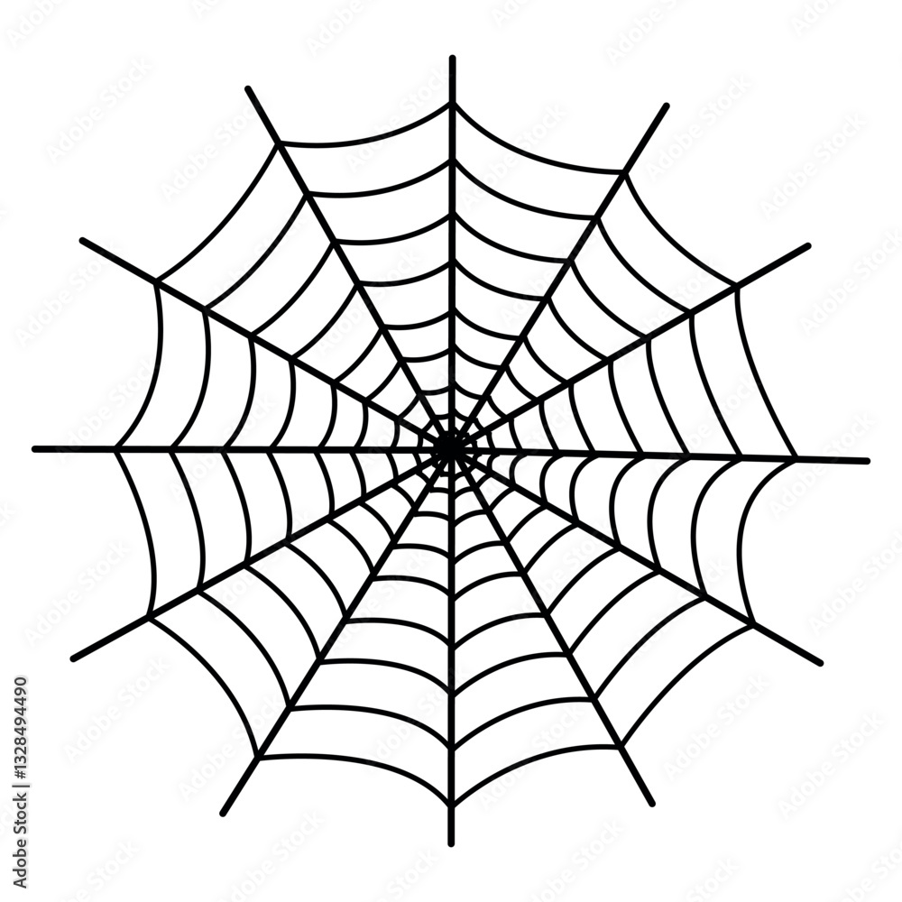 Obraz premium Spider web isolated on white background.