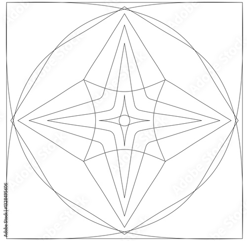 Abstract vector graphic based on harmonic vortex It can be used for art floor made of parquet or stone, special architecture detail for modern design at home decoration.