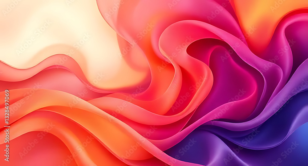 Obraz premium An elegant layout showcasing a blend of smooth, flowing shapes and vibrant colors that reflect the beauty of 