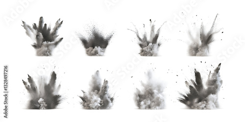 Wallpaper Mural Pack Dust Explosion Set Against Transparent Background for Energy Branding, Effect Promotion, or Digital Art Design Torontodigital.ca