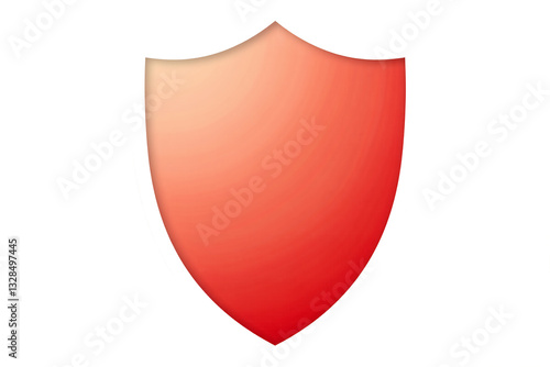 Free Download Glossy Red Security Shield with Gradient Effect and Subtle Reflection on Transparent Background - GFXLoad