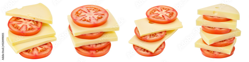 Stack of Gouda and Tomato, Cut Out Set Stack of Gouda and Tomato, Cut Out Set