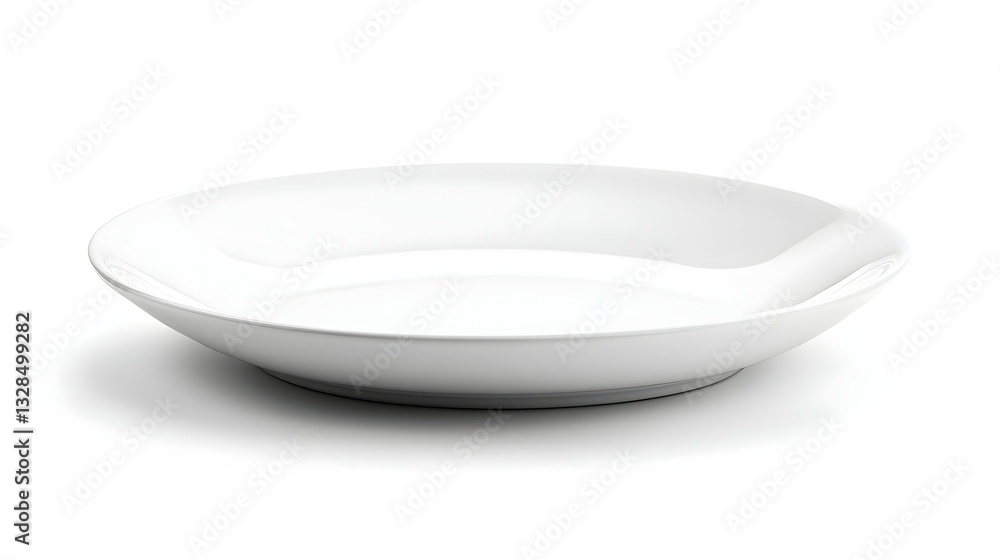 empty white plate on white background empty white plate on white background