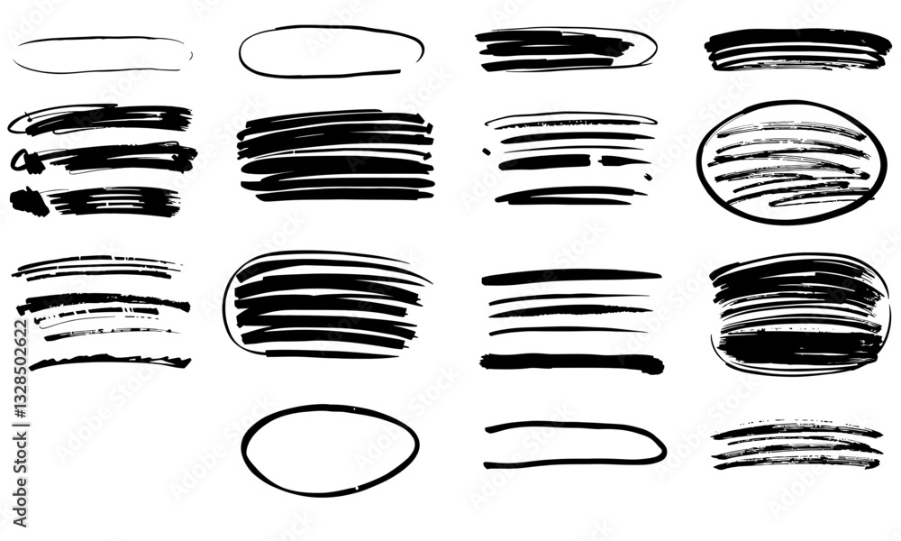 Hand drawn brush strokes in various shapes and sizes, perfect for design projects and artistic expressions. These versatile elements add unique touch to any creative work Hand drawn brush strokes in various shapes and sizes, perfect for design projects and artistic expressions. These versatile elements add unique touch to any creative work