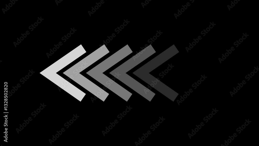 Arrow icon concept animation. Black background. Arrow icon concept animation. Black background.
